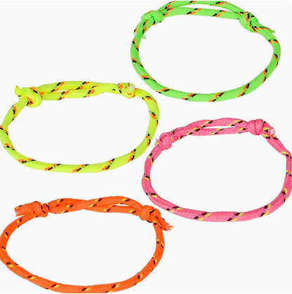 16-Piece Neon Friendship Bracelet & Ring Party Favor Set – 16 Bracelets & 16 Colorful Rings