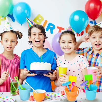 2-Pack Plastic Beach Play Set – 4-Piece Kids Sand Buckets & Tools