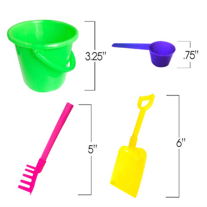 2-Pack Plastic Beach Play Set – 4-Piece Kids Sand Buckets & Tools