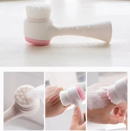 3D Double-Sided Silicone Facial Cleansing & Massage Brush