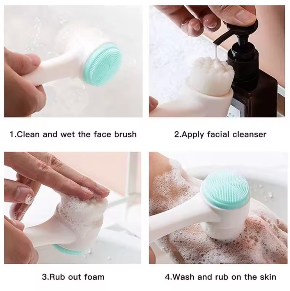 3D Double-Sided Silicone Facial Cleansing & Massage Brush