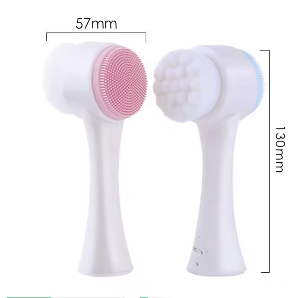 3D Double-Sided Silicone Facial Cleansing & Massage Brush