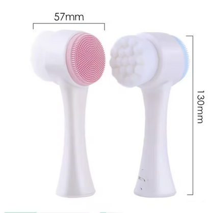 3D Double-Sided Silicone Facial Cleansing & Massage Brush