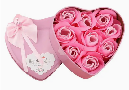 9-Piece Soap Rose Flower Heart Gift Box Set