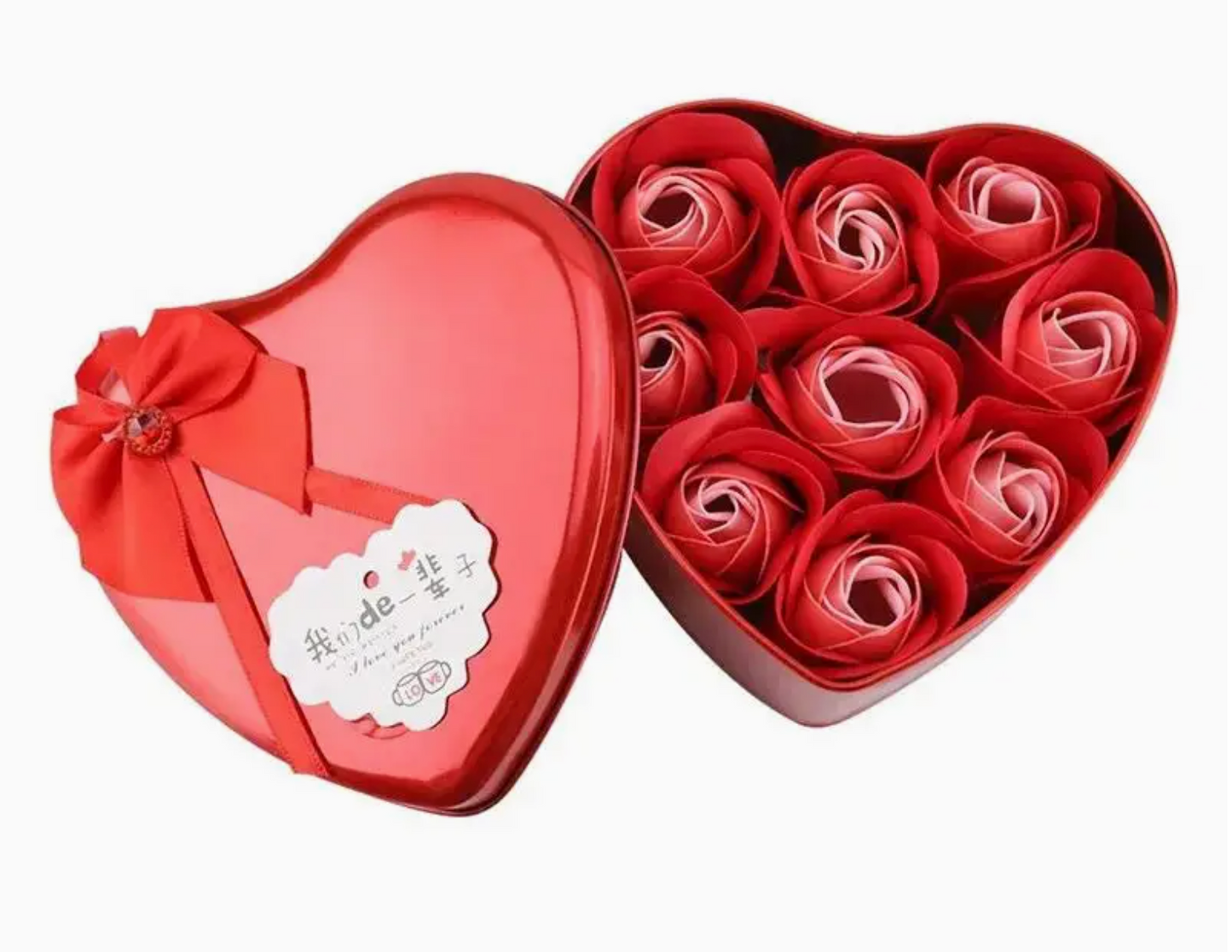 9-Piece Soap Rose Flower Heart Gift Box Set