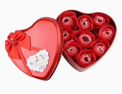 9-Piece Soap Rose Flower Heart Gift Box Set