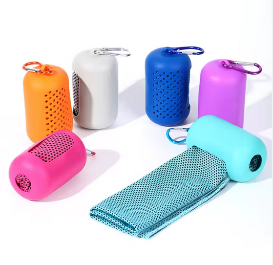 Quick-Dry Cooling Sport Towel with Ventilated Case, Absorbent Gym & Travel Towel