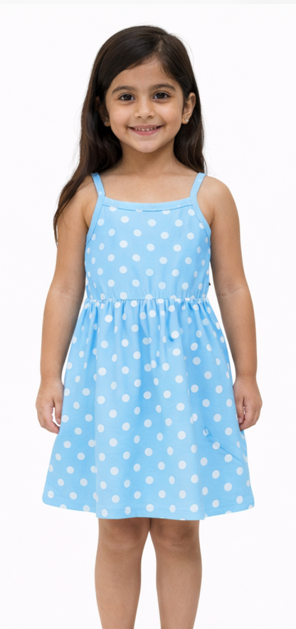 SHEIN Girls' Spaghetti Strap Summer Dress – Ice Cream, Polka Dot, or Unicorn Print, 4Y-7Y