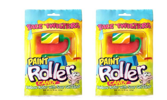 Face Twisters Sour Paint Roller Candy 2-Pack – Rainbow Roller with Sour Gel Candy, 0.78 oz Each