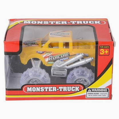 Light-Up Monster Truck Toy Set – LED Wheel Push-and-Go Trucks (2 Pack)