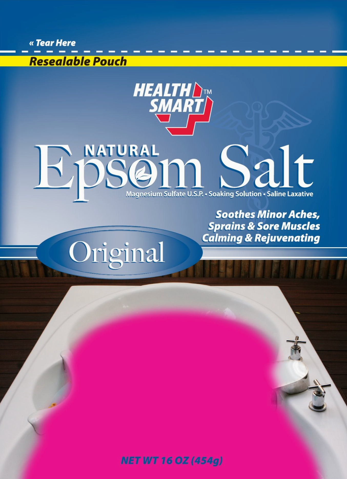 Health Smart Natural Epsom Salt Soaking Solution – Original, 16 oz