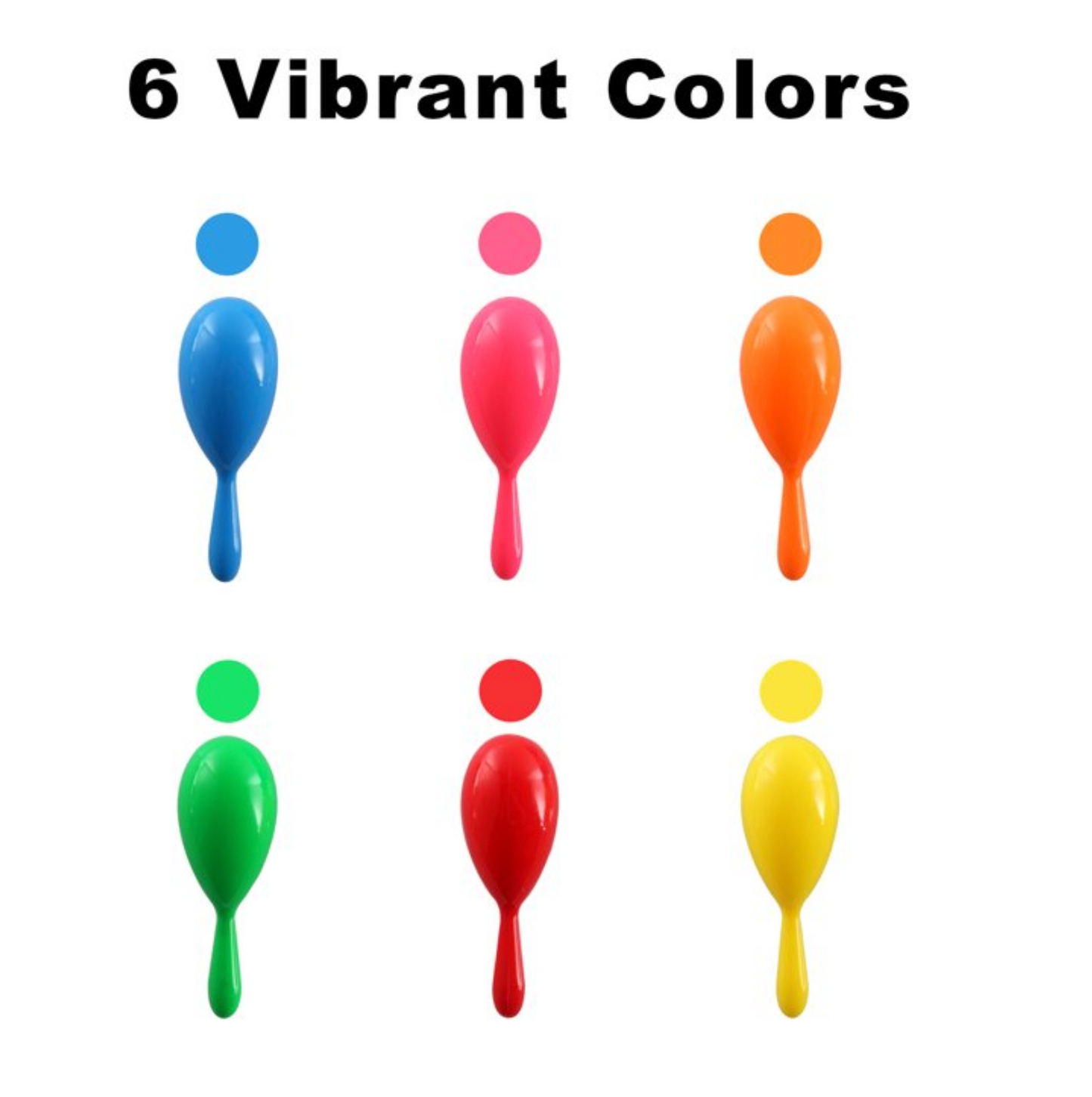 4" Plastic Neon Maracas Set – 4 Piece (2 Sets of 2) Kids Toys