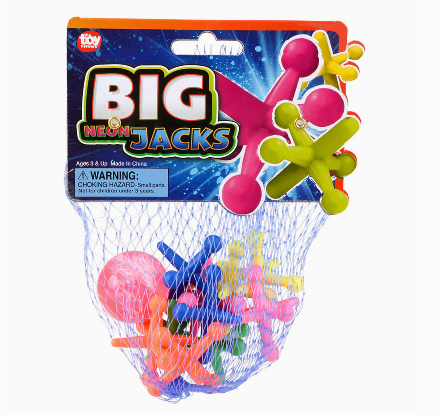Big Neon Jacks Game Set 1.75" – Kids Classic Toy