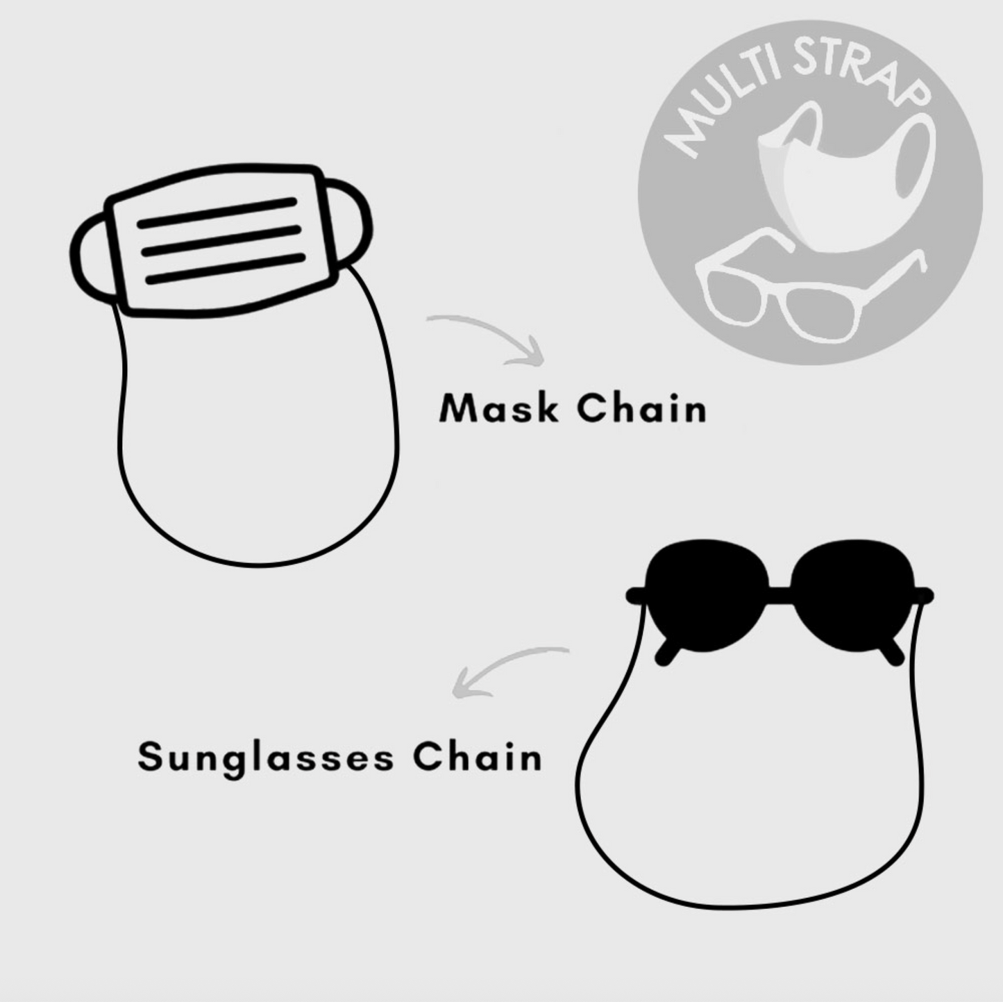 PU Leather Eyeglass & Face Mask Lanyard Set – Adjustable Glasses Holder Neck Strap, 2-Pack (Black & White)