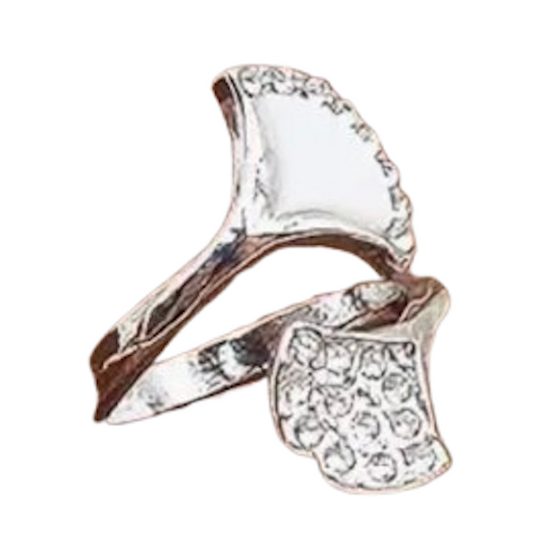 Gold or Silver Ginkgo Leaf Adjustable Fashion Rings