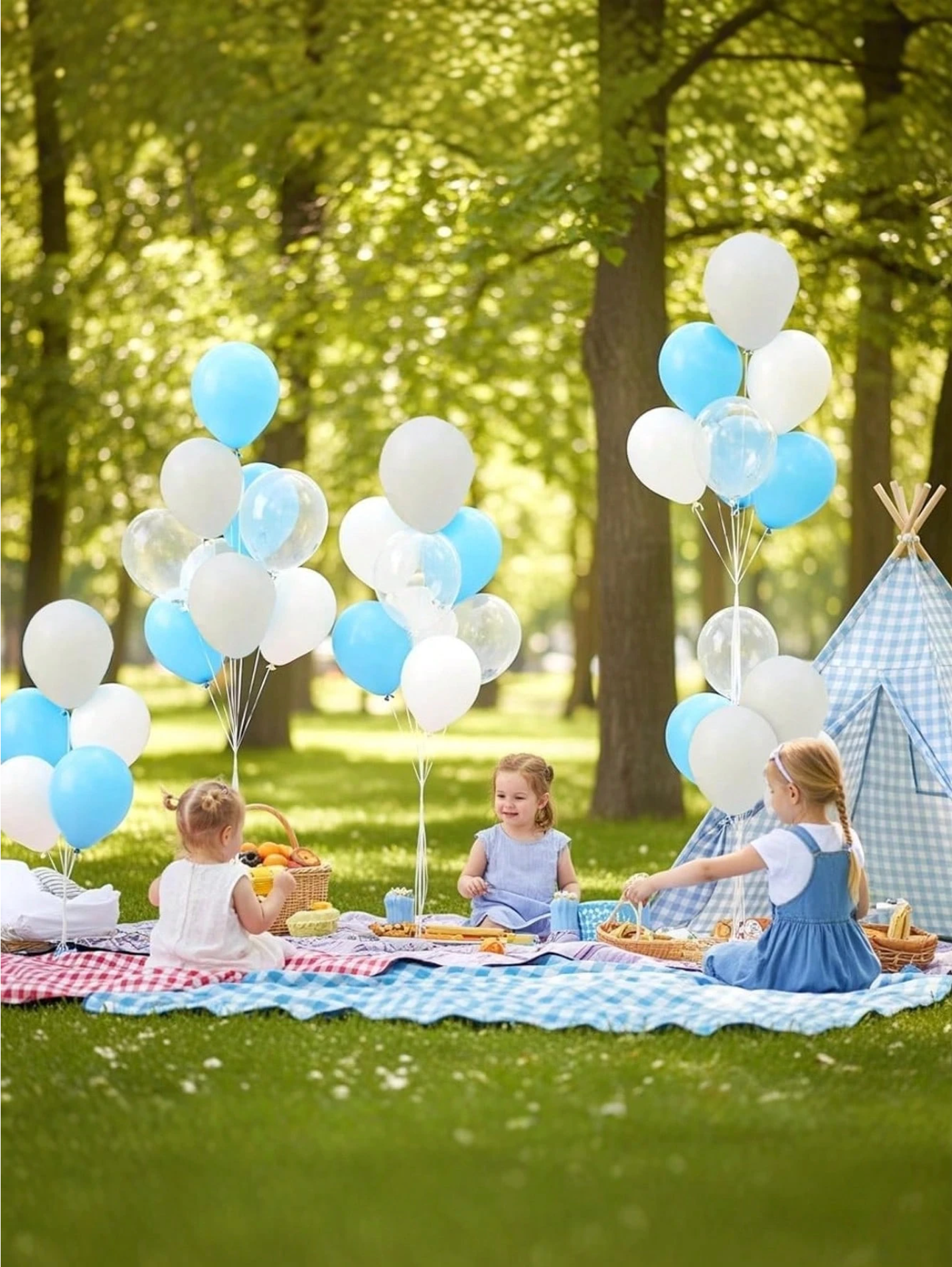 20PCS Blue & White Balloon Kit – 12 Inch Latex Party Balloons for Baby Shower, Birthday & Event Decorations