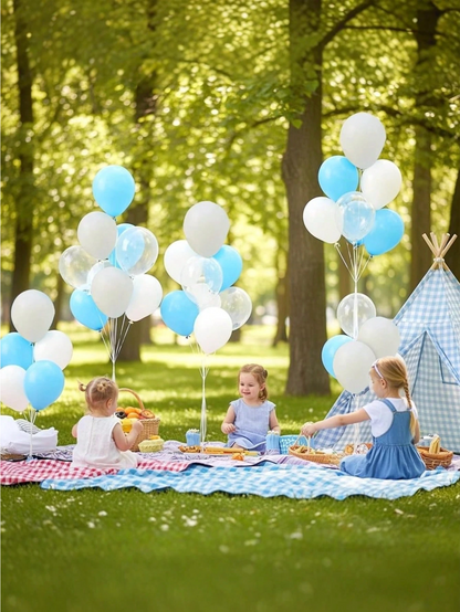 20PCS Blue & White Balloon Kit – 12 Inch Latex Party Balloons for Baby Shower, Birthday & Event Decorations