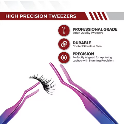 Eyelash Applicator Tool Set (2 Piece) – Precision Lash Tweezers