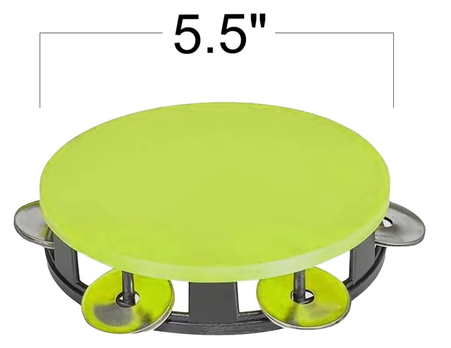 5.5" Neon Tambourine Kids Toy – 2 Pack Handheld Musical Set