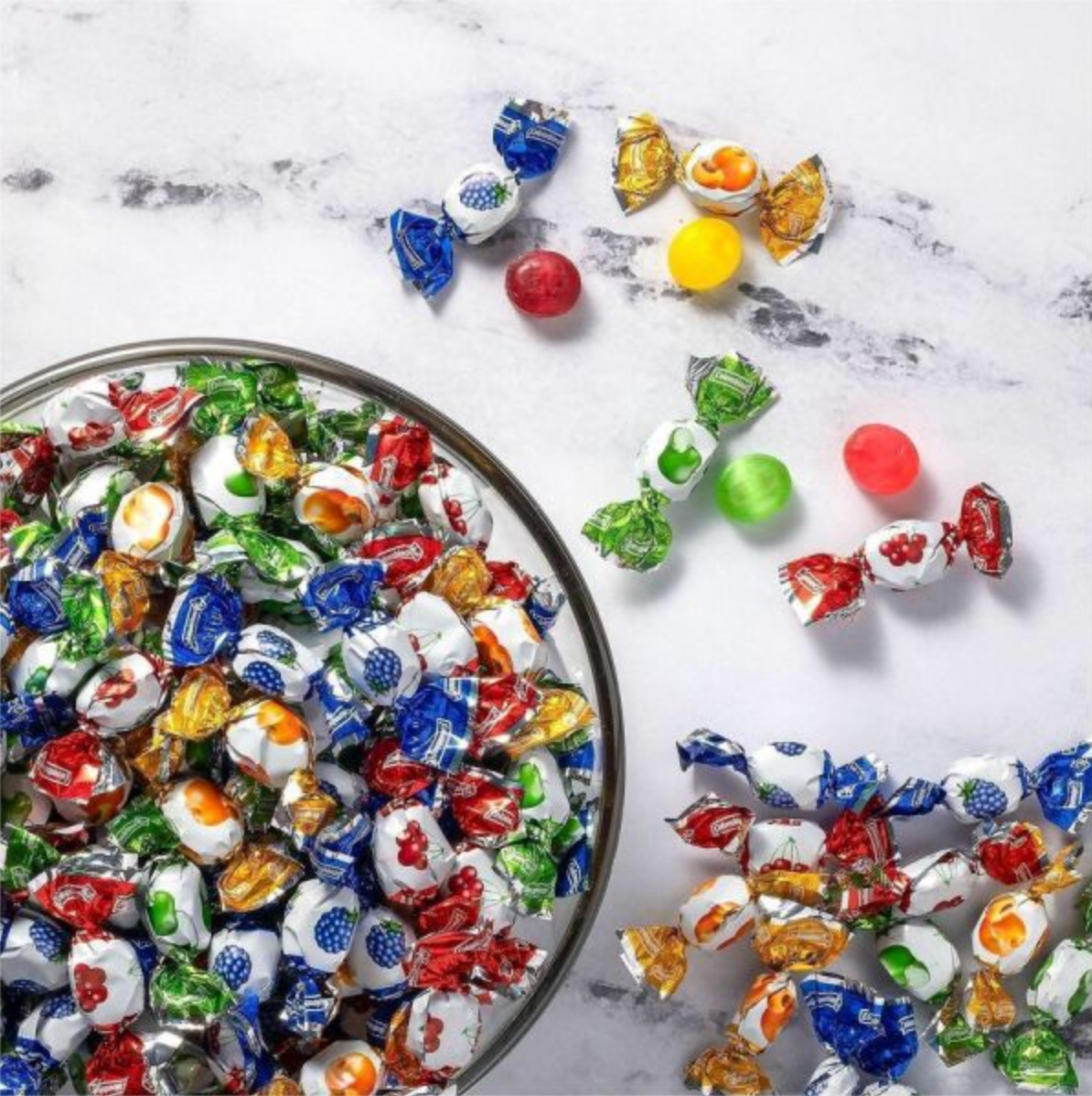 Colombina Assorted Fruit Filled Hard Candy Drops – 0.25 lb Bulk Bag