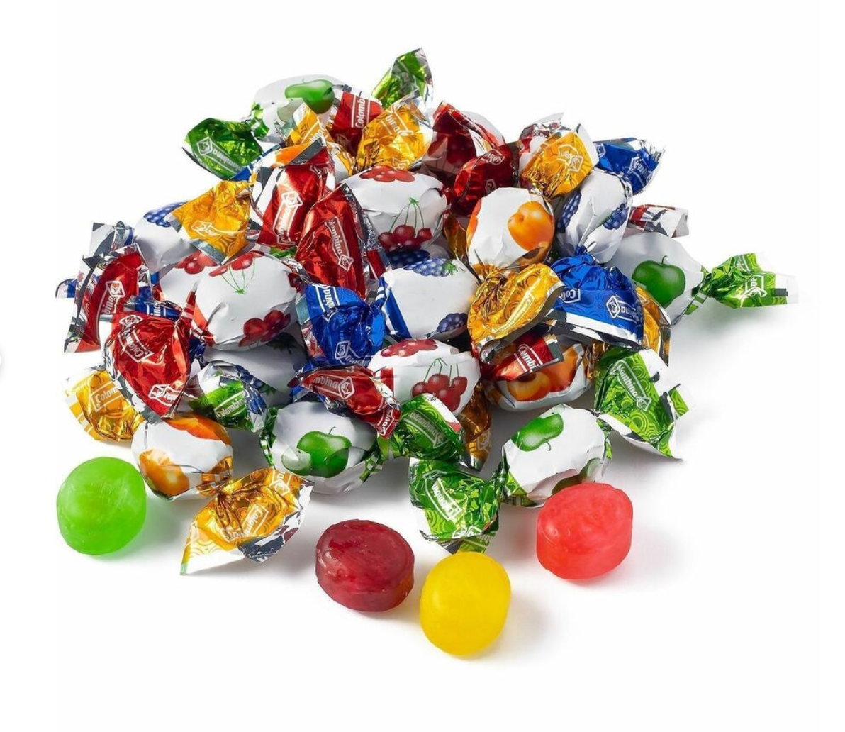 Colombina Assorted Fruit Filled Hard Candy Drops – 0.25 lb Bulk Bag