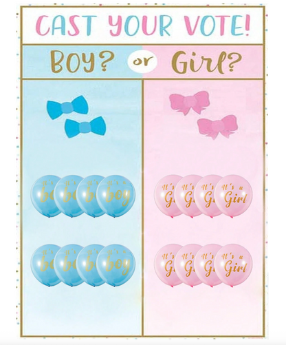 20-Piece Gender Reveal Balloons Set – 12-Inch Pink & Blue "It's a Boy/It's a Girl" Latex Balloons