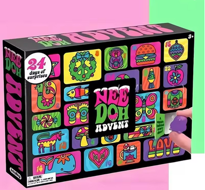 Nee Doh Advent Calendar – 24-Piece Blind Box Squishy Fidget Toy Set for Stress Relief