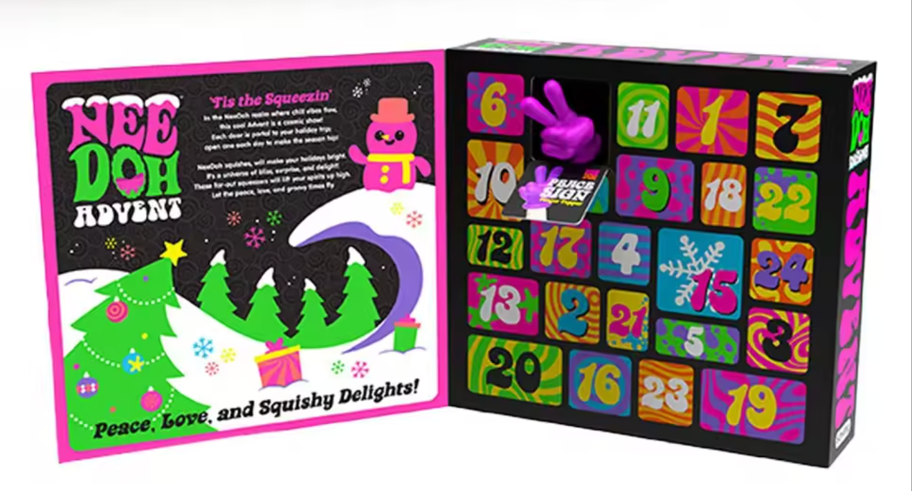 Nee Doh Advent Calendar – 24-Piece Blind Box Squishy Fidget Toy Set for Stress Relief