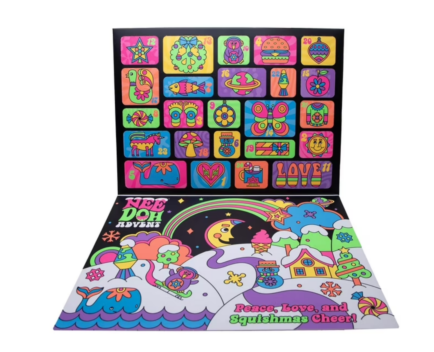 Nee Doh Advent Calendar – 24-Piece Blind Box Squishy Fidget Toy Set for Stress Relief