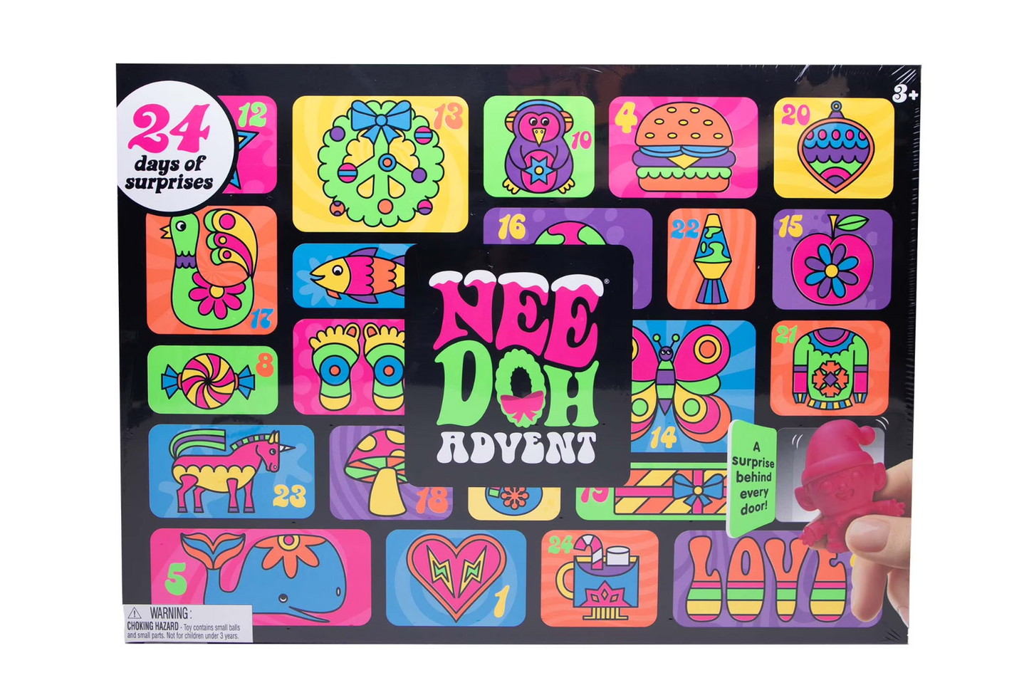 Nee Doh Advent Calendar – 24-Piece Blind Box Squishy Fidget Toy Set for Stress Relief