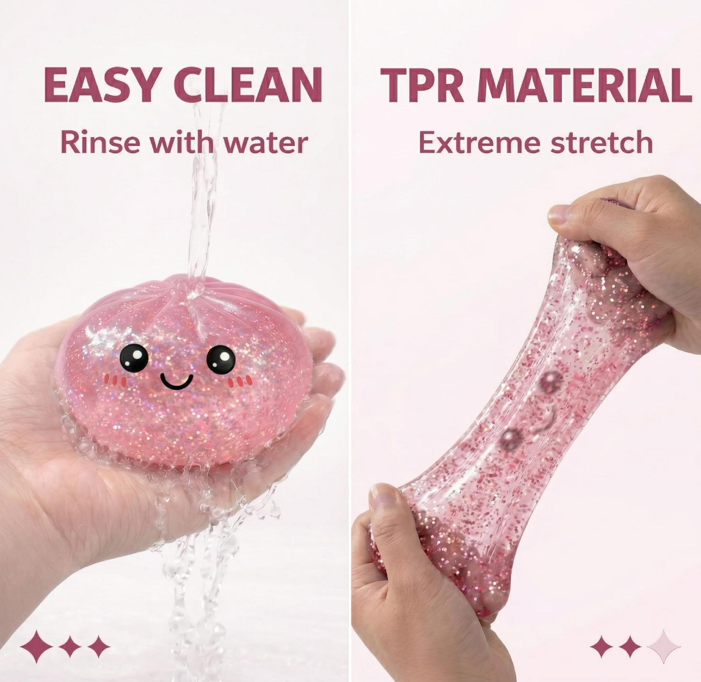 Glitter Squishy Dumpling Blind Box Stress Relief Toy – Quick-Rebound Sensory Squeeze Ball