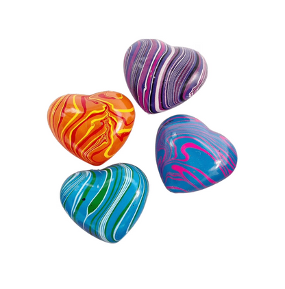 Marbled Swirl Heart Squishy Stress Relief Fidget Toys – 2-Pack