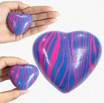 Marbled Swirl Heart Squishy Stress Relief Fidget Toys – 2-Pack