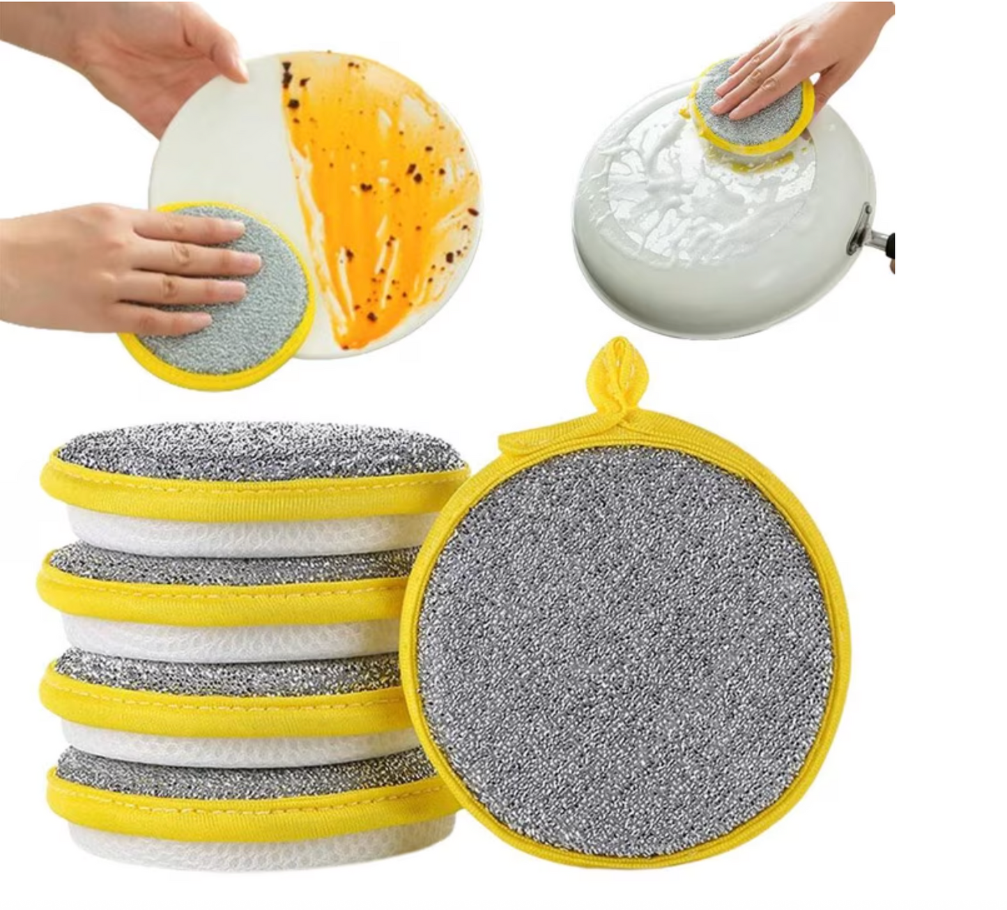 Double-Sided Kitchen Dishwashing Scrubber Sponges – Non-Scratch Cleaning Pads – 10-Pack