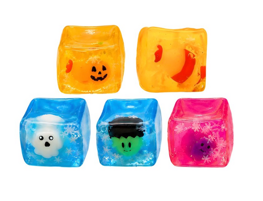 Halloween Ice Cube Squishy Stress Relief Fidget Toys – 2-Pack, Random Selection