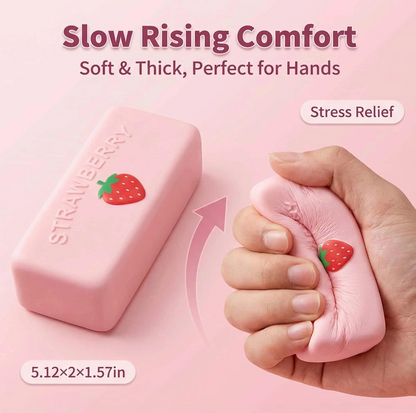 Strawberry Butter Squishy Fidget Toys – Pink Butter Bar Stress Relief Squeeze Toy