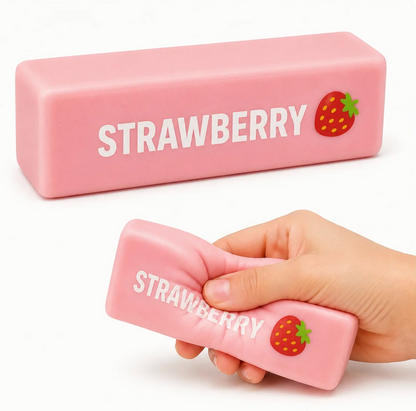 Strawberry Butter Squishy Fidget Toys – Pink Butter Bar Stress Relief Squeeze Toy