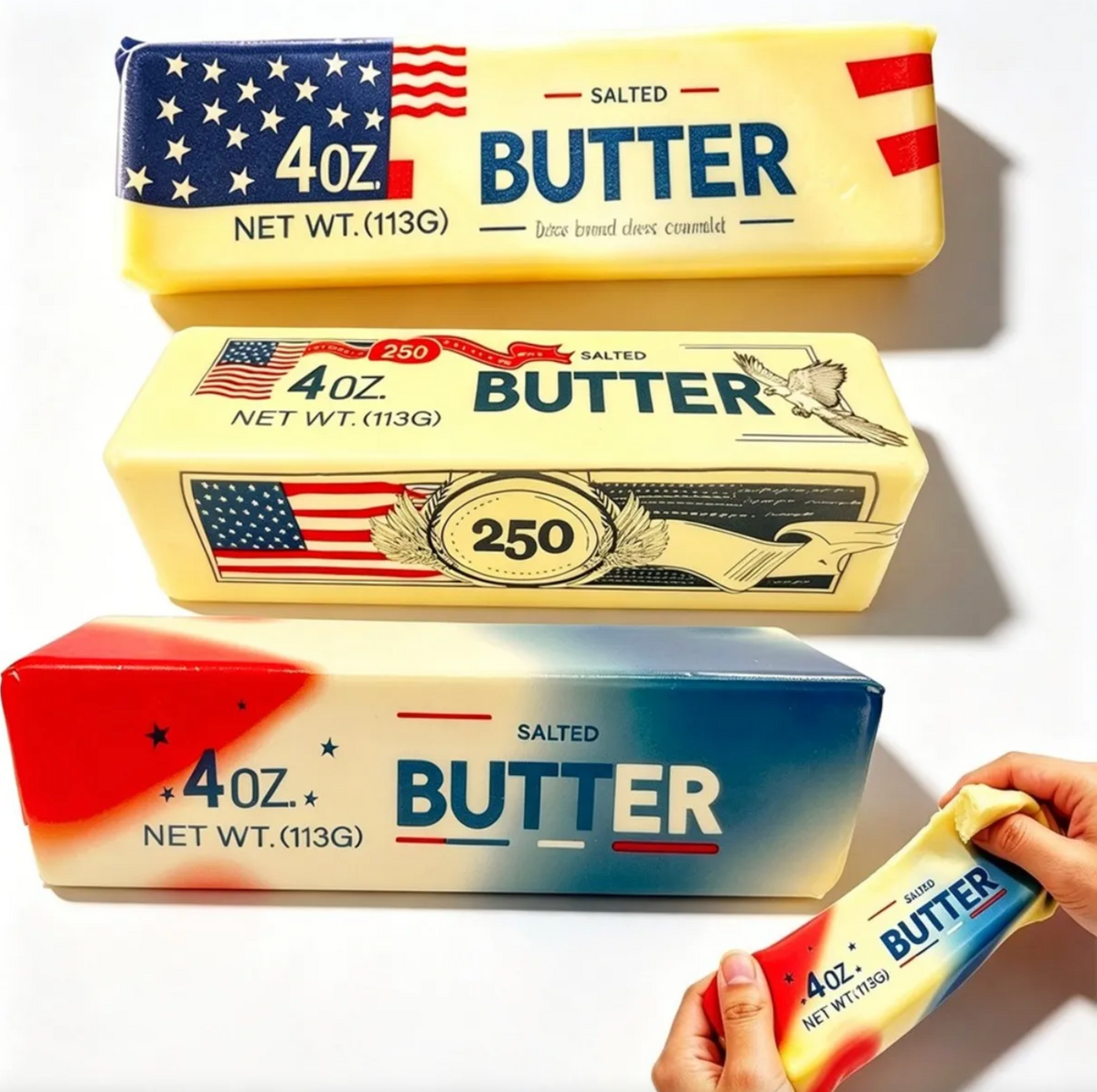 American Butter Squishy Fidget Toys – Patriotic USA Butter Bar Stress Relief Squeeze Toys