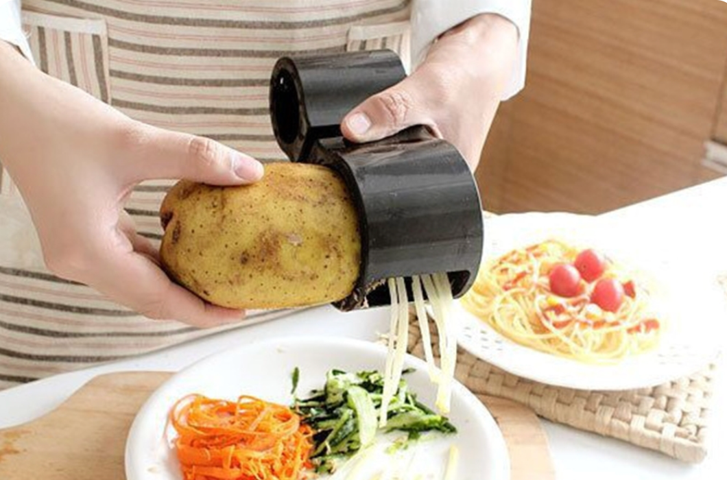 Multifunctional Double-Head Spiral Vegetable Slicer & Grater – Handheld Veggie Noodle Maker