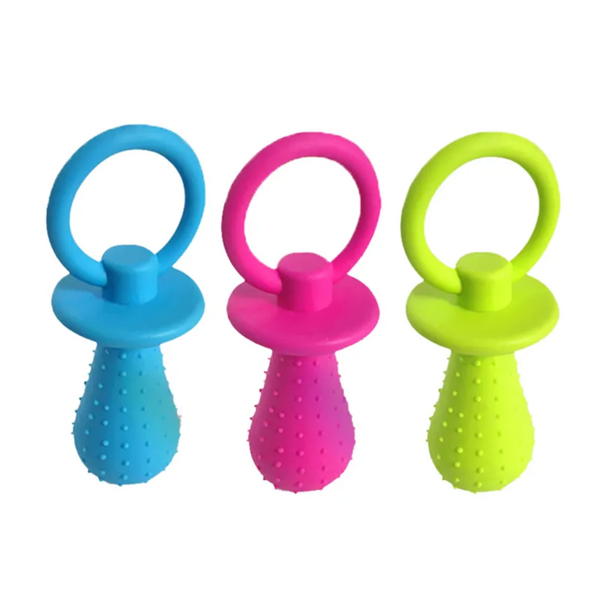 2-Pack Dog Pacifier-Shaped Chew Toys – Textured Puppy Teething & Interactive Pet Toys