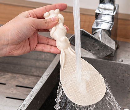 2-Pack Cute Bunny Rice Paddle Spoons – Nonstick Textured Rice Serving Scoops with Rabbit Handles