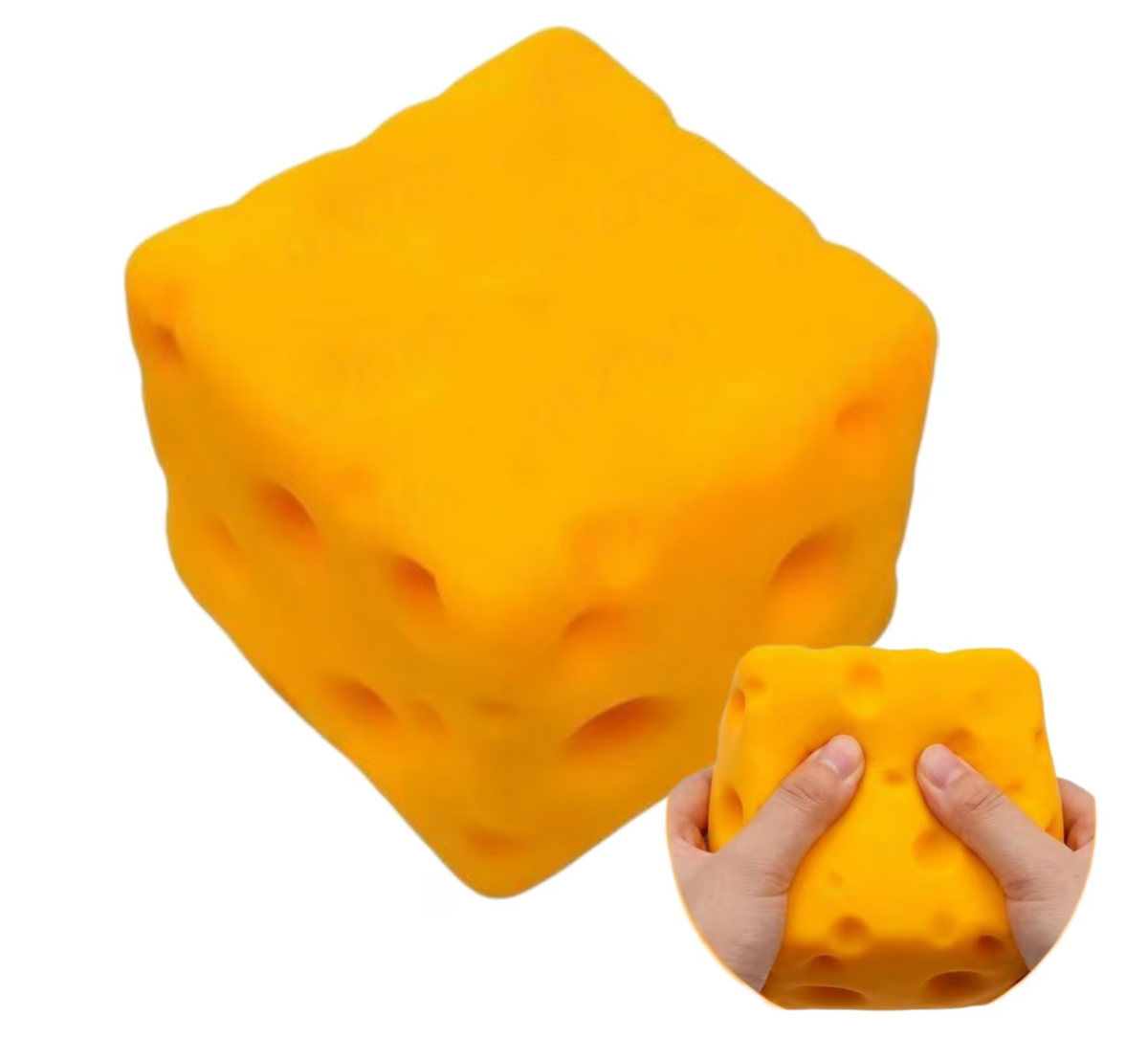 Mini Cheese Squishy Squeeze Toy – Soft Cheese-Shaped Sensory Fidget Stress Relief Toy
