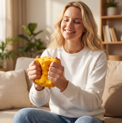 Mini Cheese Squishy Squeeze Toy – Soft Cheese-Shaped Sensory Fidget Stress Relief Toy