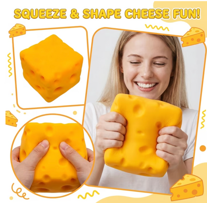 Mini Cheese Squishy Squeeze Toy – Soft Cheese-Shaped Sensory Fidget Stress Relief Toy