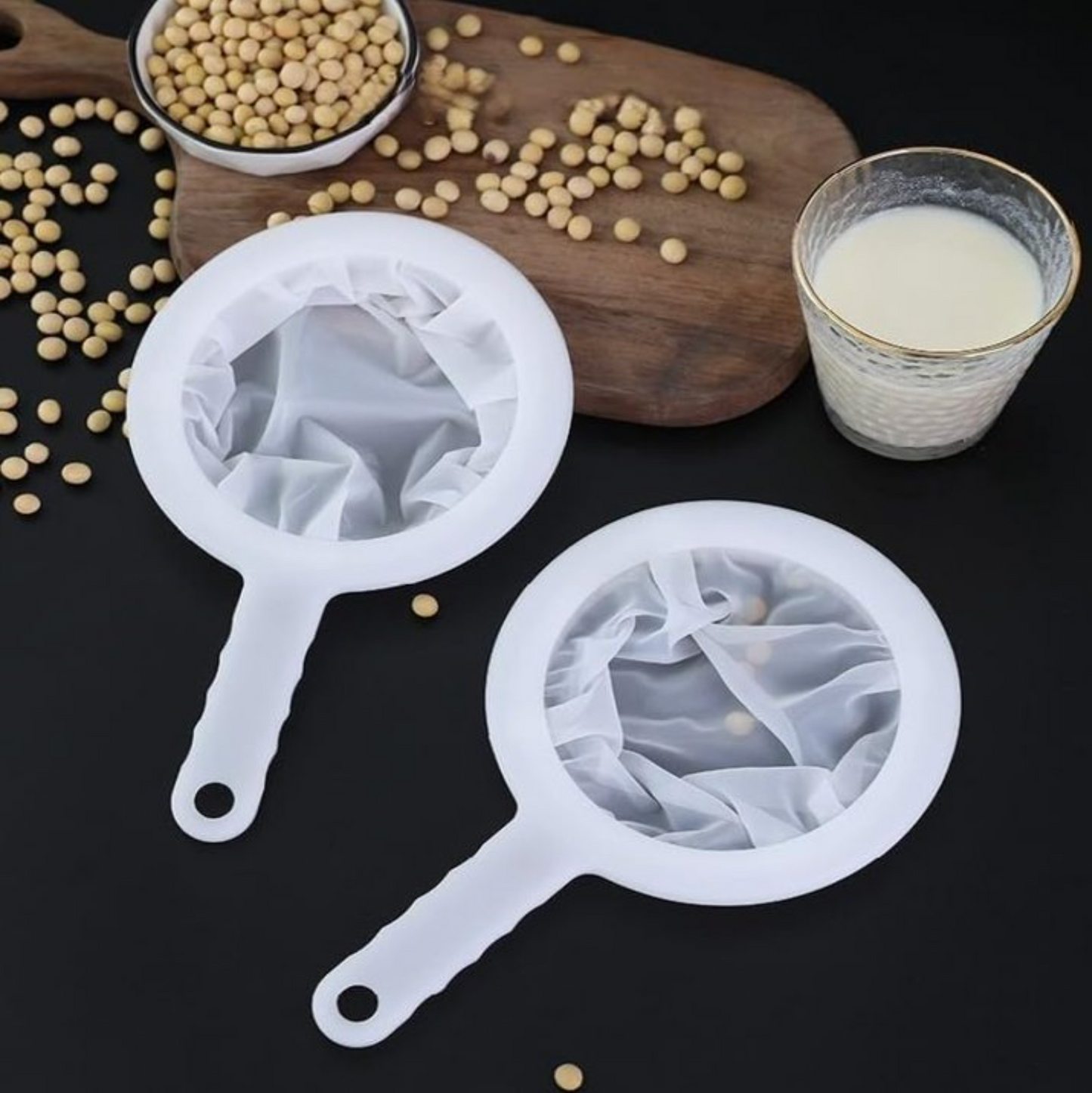2-Pack Reusable Fine Mesh Kitchen Filter Strainers with Handle
