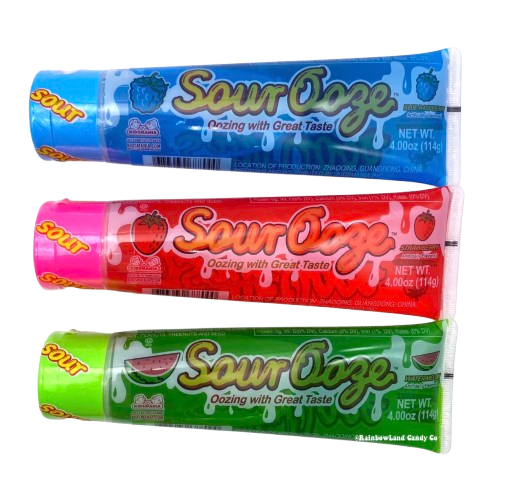 3-Pack Kidsmania Sour Ooze Candy Tubes – Assorted Flavors