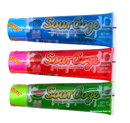3-Pack Kidsmania Sour Ooze Candy Tubes – Assorted Flavors