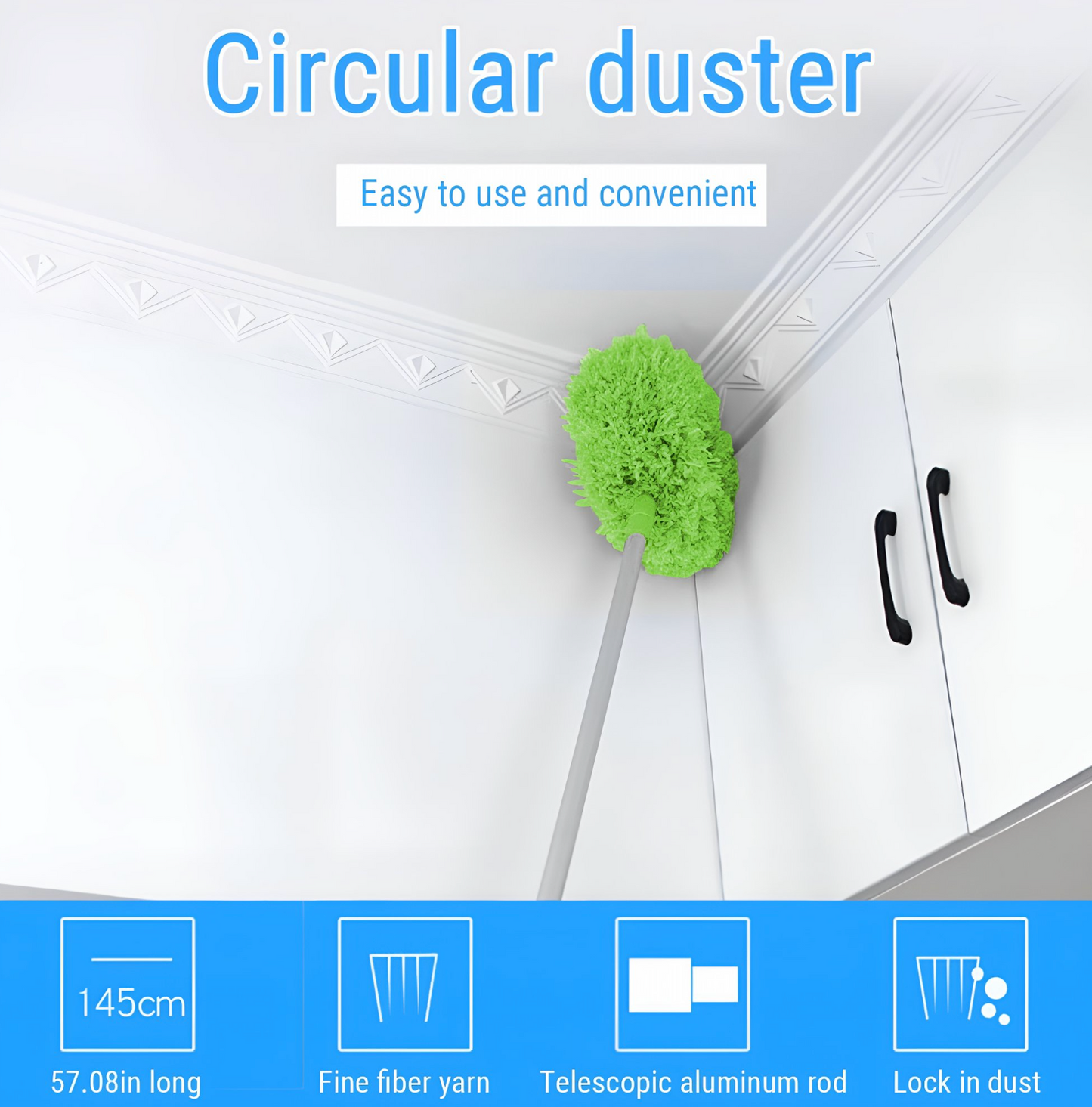 Adjustable Ceiling Fan Duster with Extension Pole