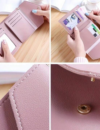 Women’s Faux Leather Wallet with Tassel Charm