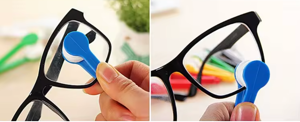 3-Piece Microfiber Eyeglass Lens Cleaner Clip – Portable Reusable Cleaning Tool